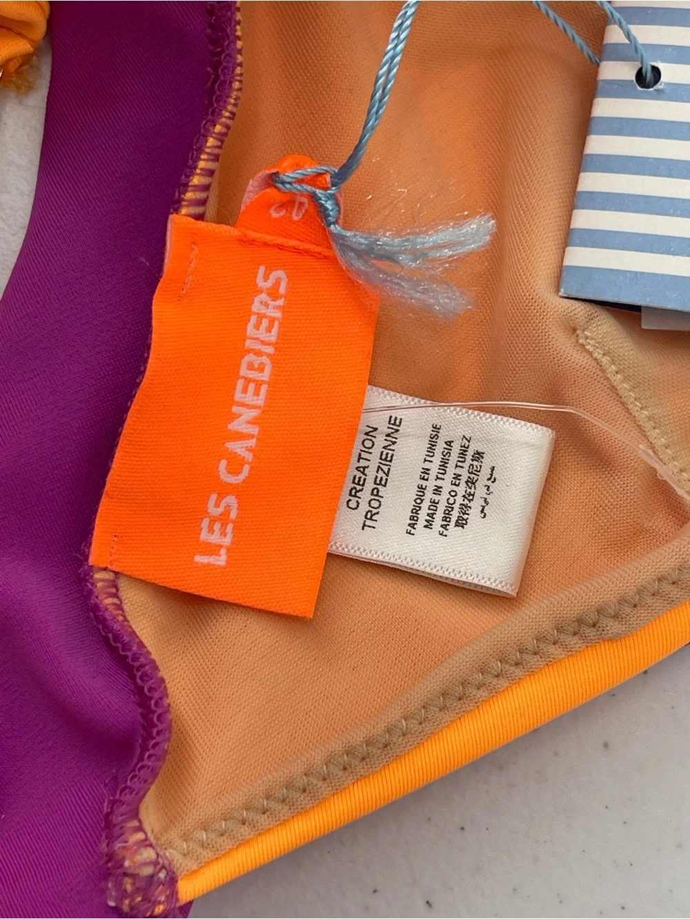 Les Canebiers NWT purple orange 2 piece swimsuit bikini